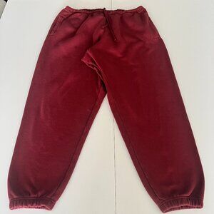Skims Sweatpants Mens XL Burgundy Fleece Joggers Athleisure Street Lounge Pants